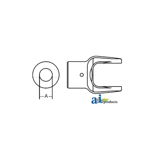 Implement Yoke, Round Bore 1 3/8" w/ 1/2" Pin Hole & Counter Bore 5" x4" x4"